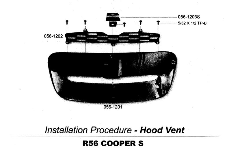 ATEX Tuning Design Glossy Black Hood Scoop for MK2 R56 S R55/R57/R58/R59 2007~2013 "Replacement Model" /MIT - Image 2